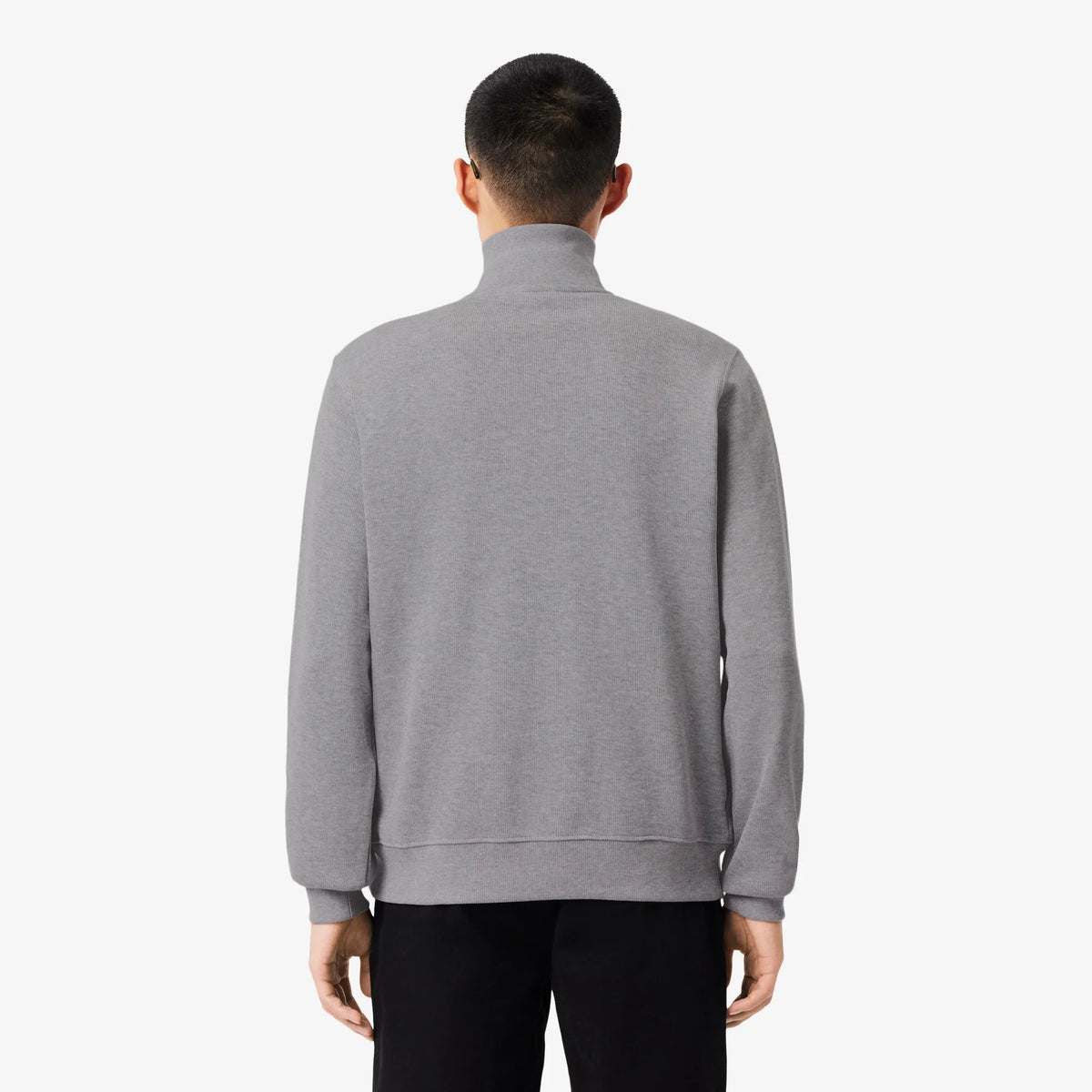 Erkek Classic Fit Yarım Fermuarlı Gri Sweatshirt